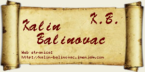 Kalin Balinovac vizit kartica